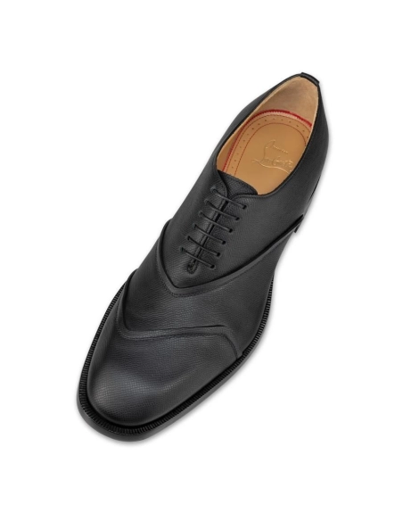 Discount Christian Louboutin Boabi Oxfords Calf Leather Petit Grain Black Outlet Sale