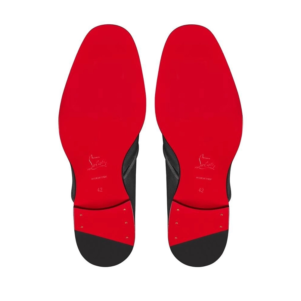 Discount Christian Louboutin Boabi Oxfords Calf Leather Petit Grain Black Outlet Sale