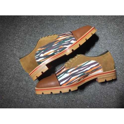 Discount Christian Louboutin Hubertus Oxford Lug-sole Suede and Leather Multicolor Outlet Online