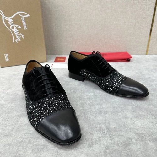 Replica Christian Louboutin Greggo Oxford Calf Leather Rhinestones and Velvet Black