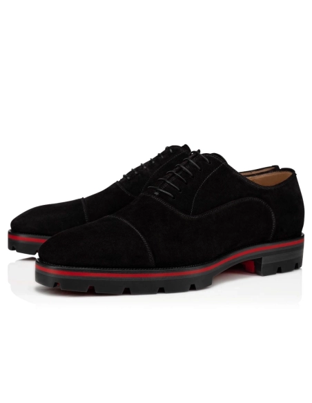 Discount Christian Louboutin Hubertus Oxford Veau Velours Black Outlet Online