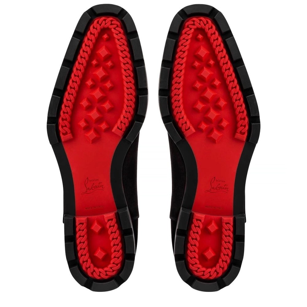 Discount Christian Louboutin Hubertus Oxford Veau Velours Black Outlet Online