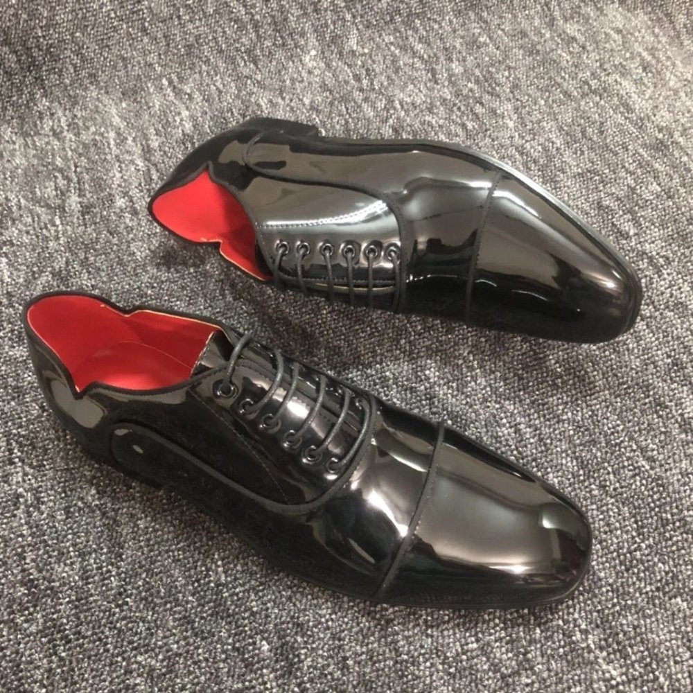 Discount Christian Louboutin Greggy Chick Oxford Patent Leather Black Outlet Online