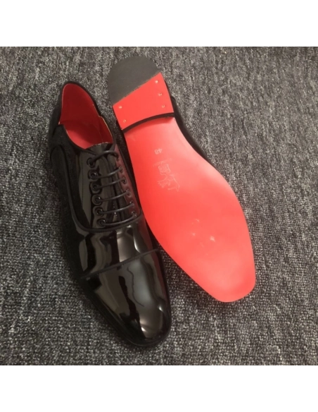 Discount Christian Louboutin Greggy Chick Oxford Patent Leather Black Outlet Online