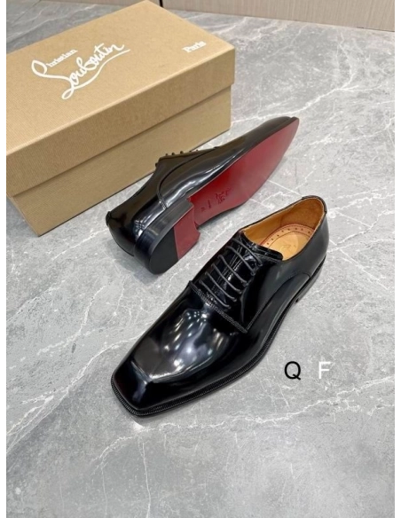 Fake Christian Louboutin Capitano Oxford Patent Leather Black, Replica CL Shoes