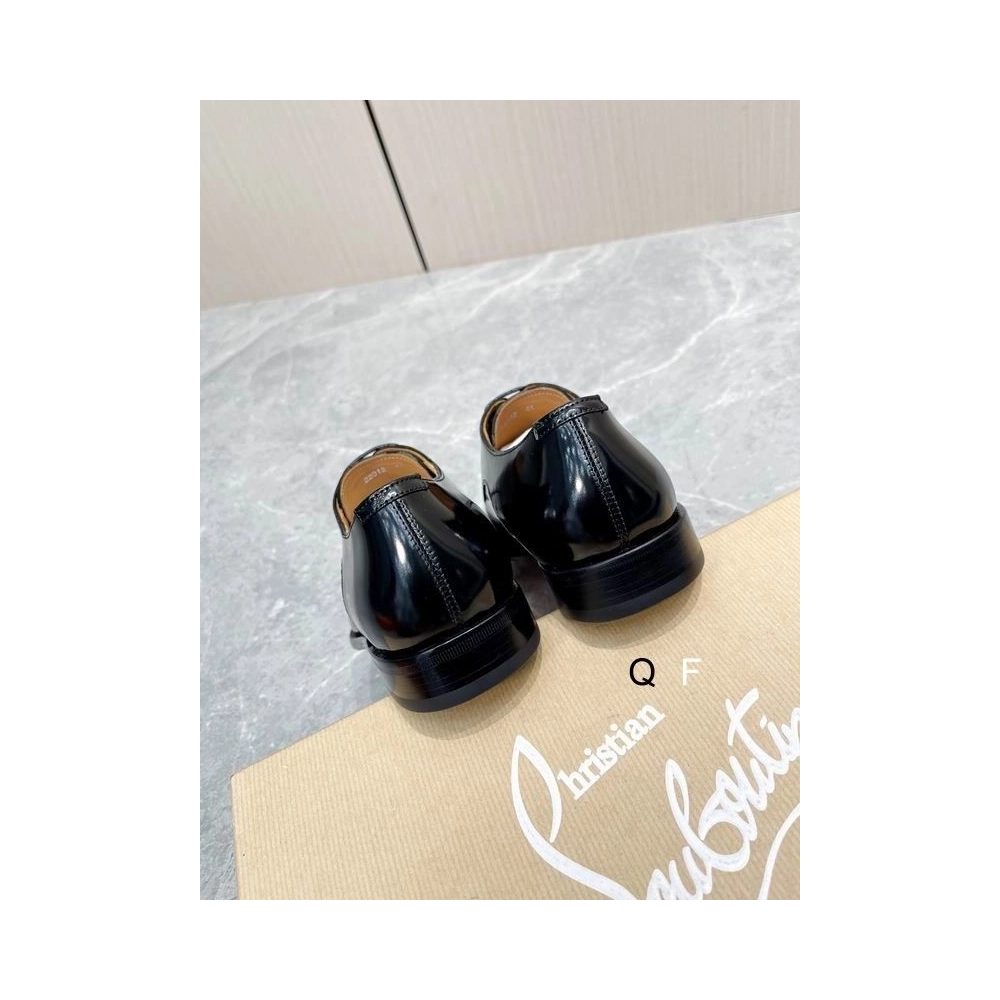 Fake Christian Louboutin Capitano Oxford Patent Leather Black, Replica CL Shoes
