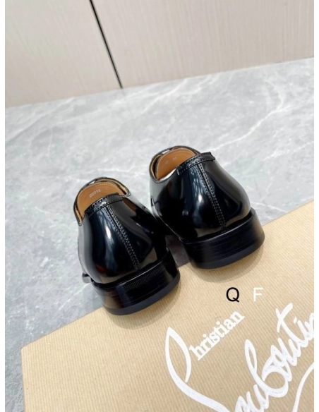 Fake Christian Louboutin Capitano Oxford Patent Leather Black, Replica CL Shoes