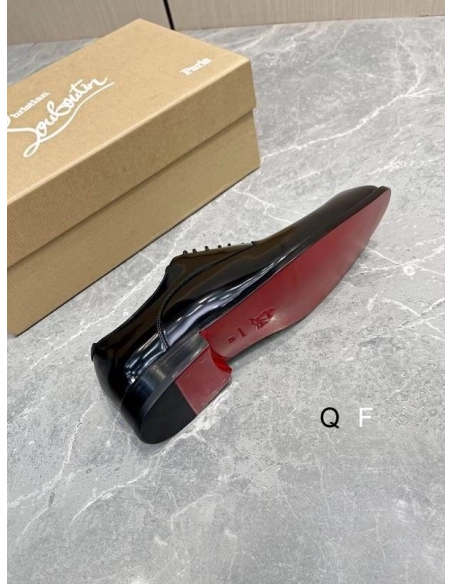 Fake Christian Louboutin Capitano Oxford Patent Leather Black, Replica CL Shoes