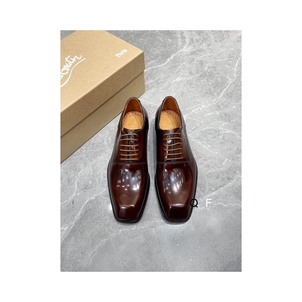 Cheap Christian Louboutin Capitano Oxford Smooth Calf Leather Brown for Sale