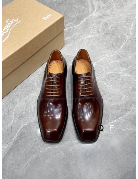 Cheap Christian Louboutin Capitano Oxford Smooth Calf Leather Brown for Sale