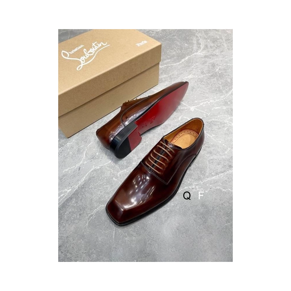 Cheap Christian Louboutin Capitano Oxford Smooth Calf Leather Brown for Sale