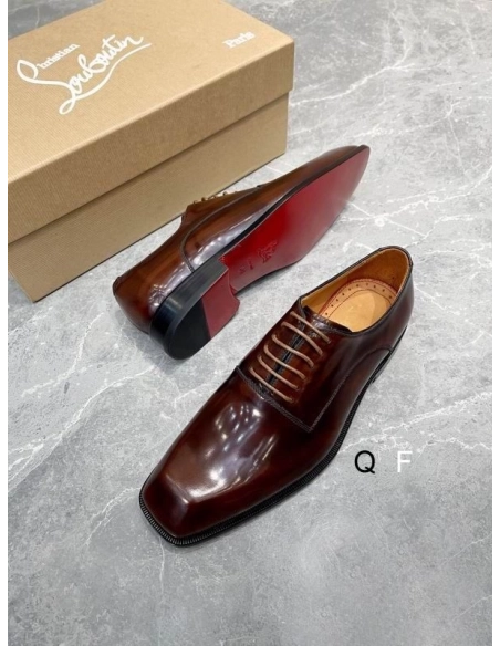 Cheap Christian Louboutin Capitano Oxford Smooth Calf Leather Brown for Sale