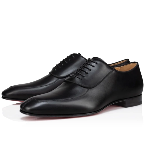 Replica Christian Louboutin Lafitte Oxford Calf Leather Black, Knockoff Christian Louboutin Shoes