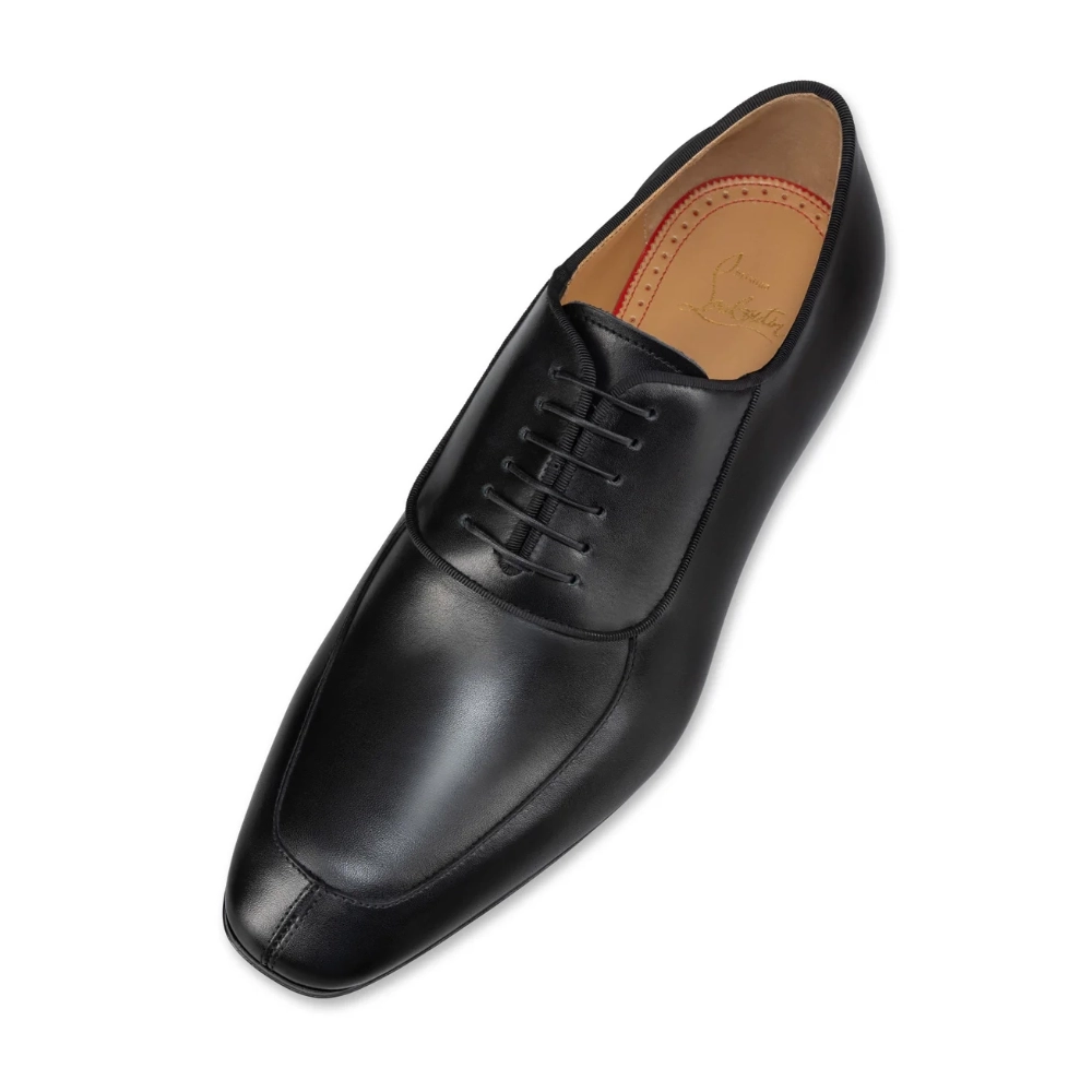 Replica Christian Louboutin Lafitte Oxford Calf Leather Black, Knockoff Christian Louboutin Shoes