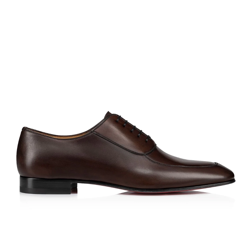 Discount Christian Louboutin Lafitte Oxford Patinated Calf Leather Brown Sale Online