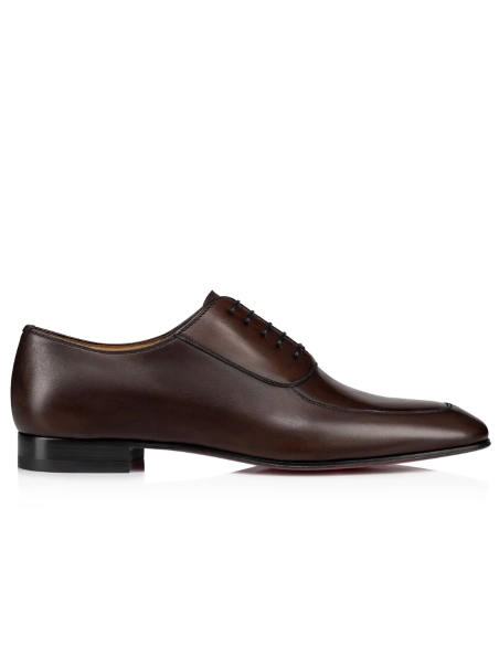Discount Christian Louboutin Lafitte Oxford Patinated Calf Leather Brown Sale Online