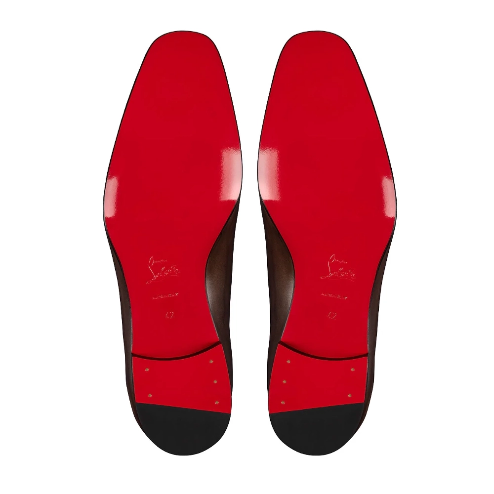 Discount Christian Louboutin Lafitte Oxford Patinated Calf Leather Brown Sale Online