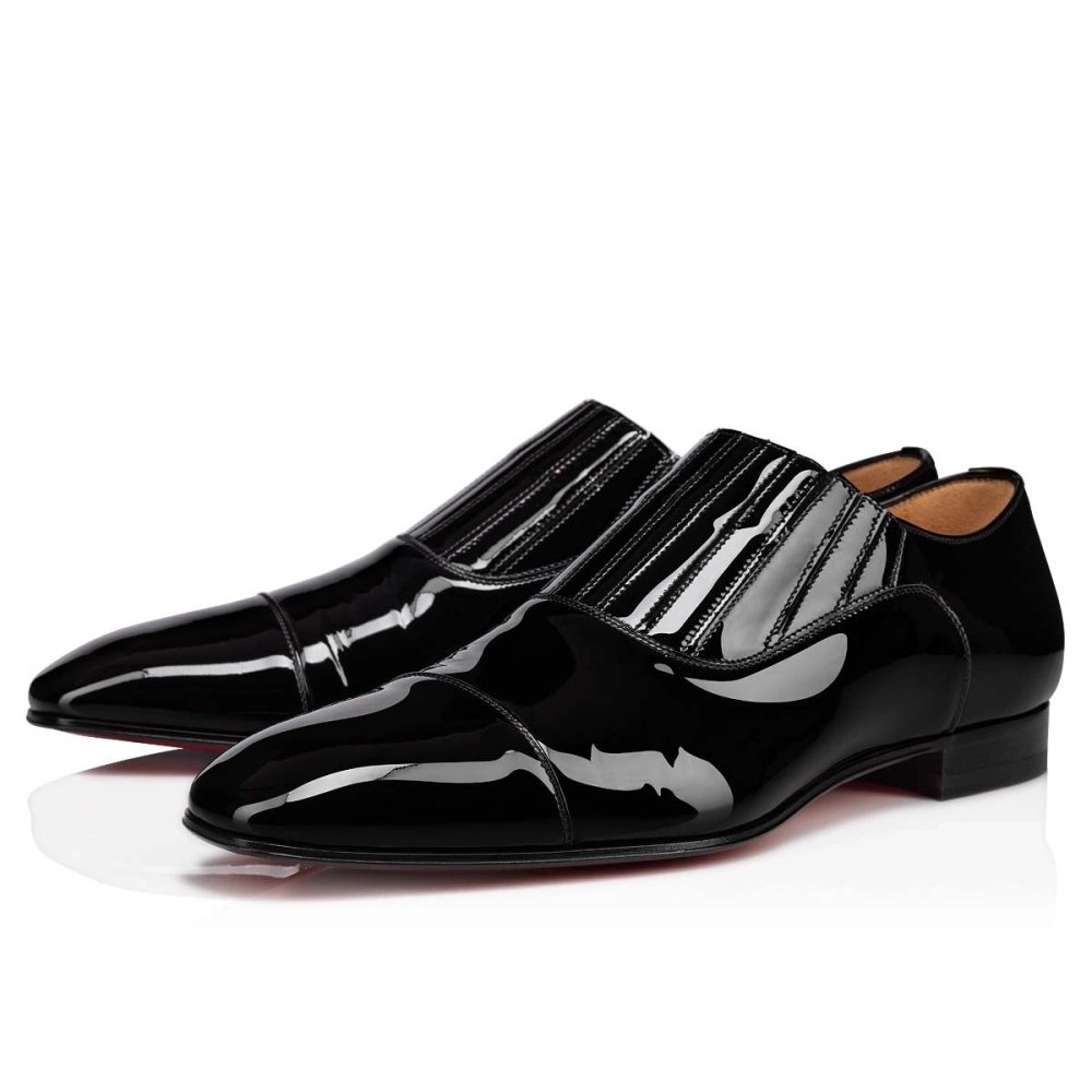 Replica Christian Louboutin Greg On Oxford Patent Leather Black, Knockoff Christian Louboutin Shoes