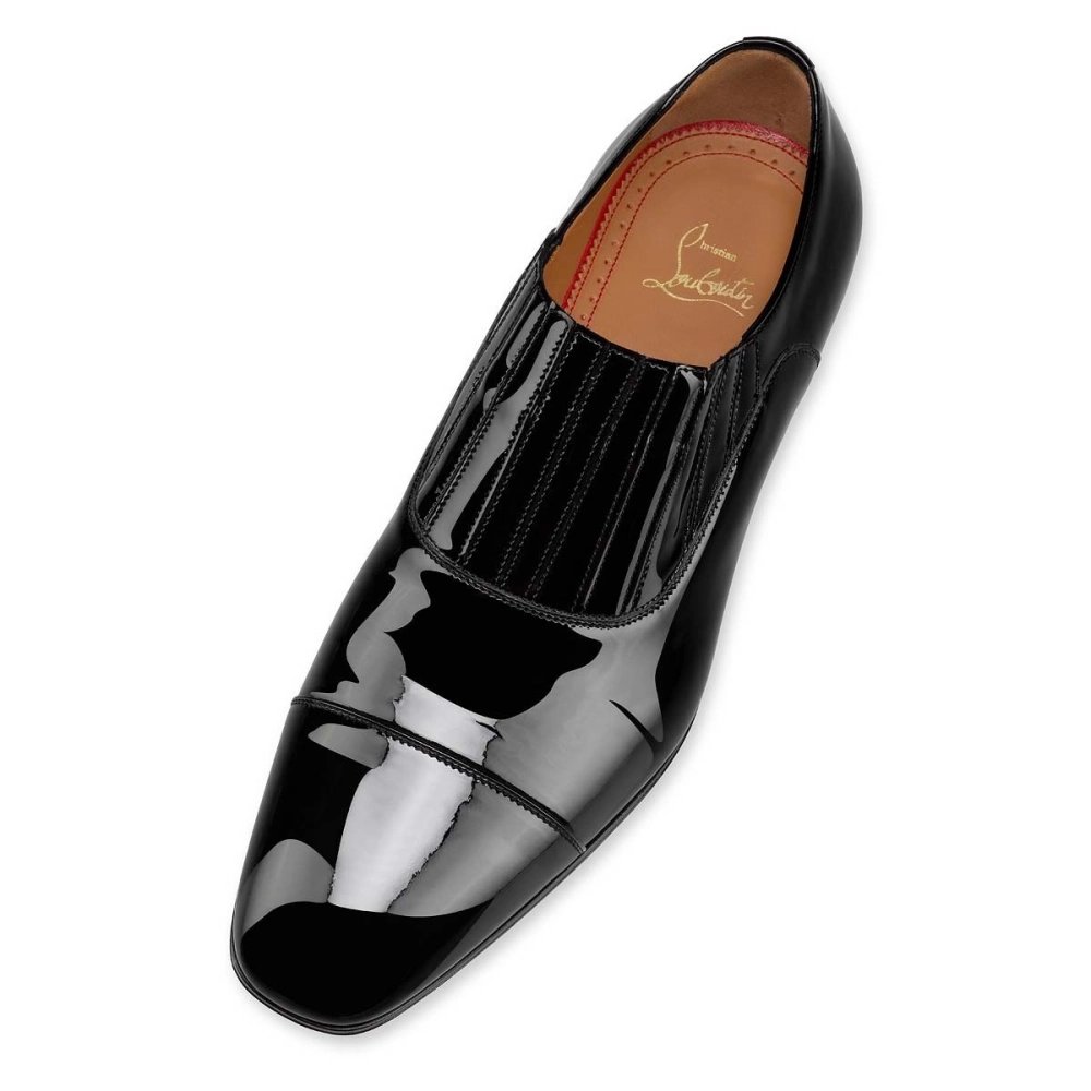 Replica Christian Louboutin Greg On Oxford Patent Leather Black, Knockoff Christian Louboutin Shoes
