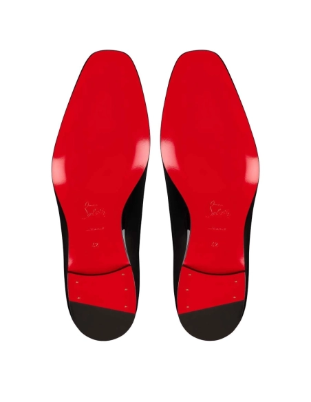 Fake Christian Louboutin Lafitte On Strass Oxford Patent Calf Leather Black, Replica CL Shoes