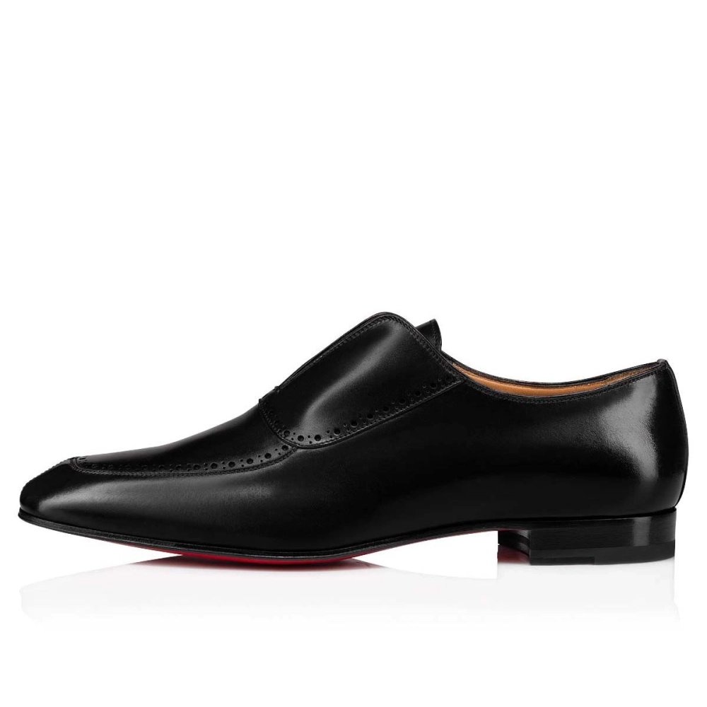 Replica Christian Louboutin Lafitte On Oxford Calf Leather Black, Fake Christian Louboutin Shoes