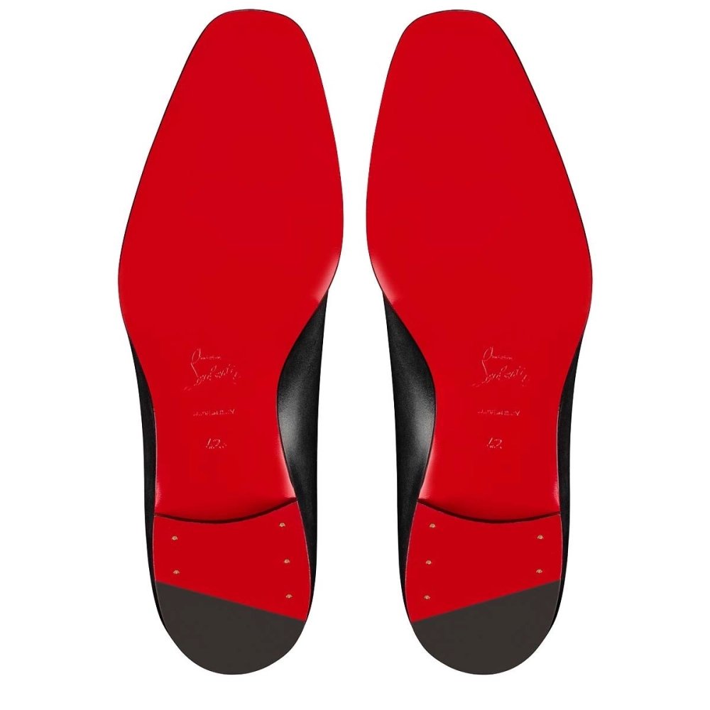 Replica Christian Louboutin Lafitte On Oxford Calf Leather Black, Fake Christian Louboutin Shoes