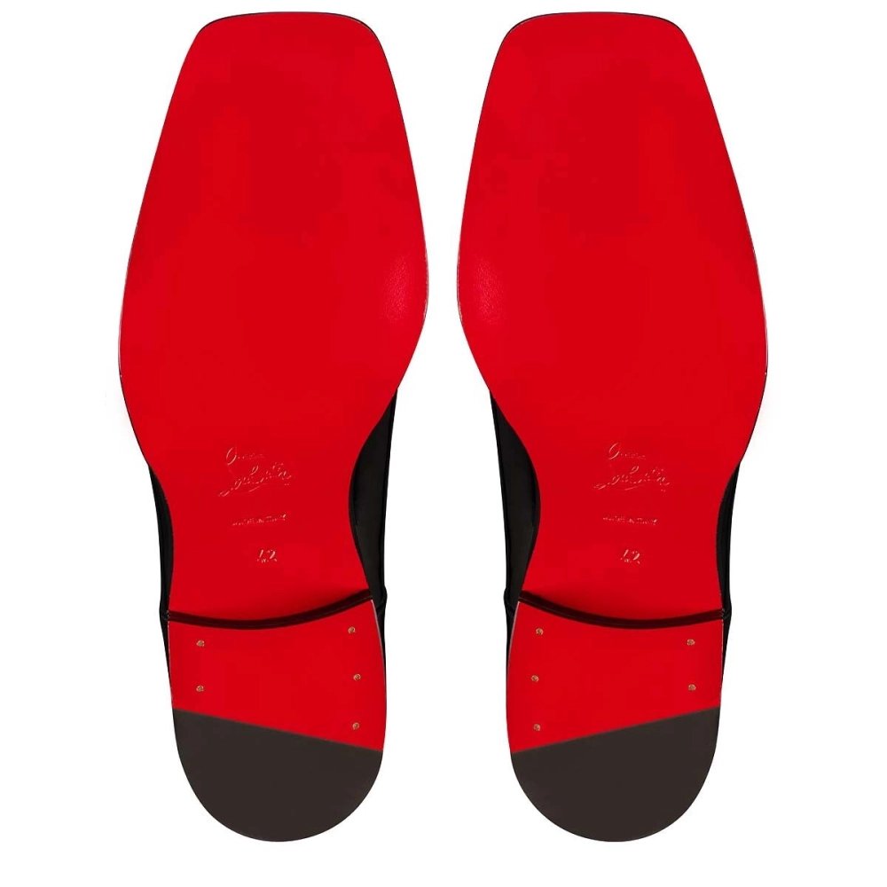 Fake Christian Louboutin Capitano Oxford Smooth Calf Leather Black, Replica CL Shoes