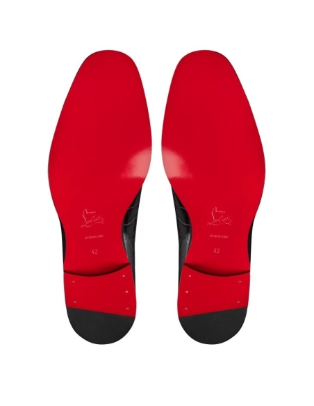 Knockoff Christian Louboutin Chambeliss Derbies Alligator Embossed Calf Leather Black, Replica CL Shoes