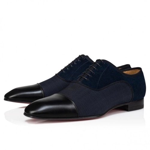 Cheap Christian Louboutin Greggo Oxfords Calf Leather Smart Fabric And Veau Velours Black, Discount CL Shoes