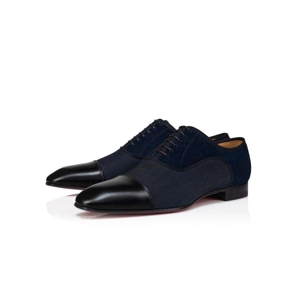 Cheap Christian Louboutin Greggo Oxfords Calf Leather Smart Fabric And Veau Velours Black, Discount CL Shoes