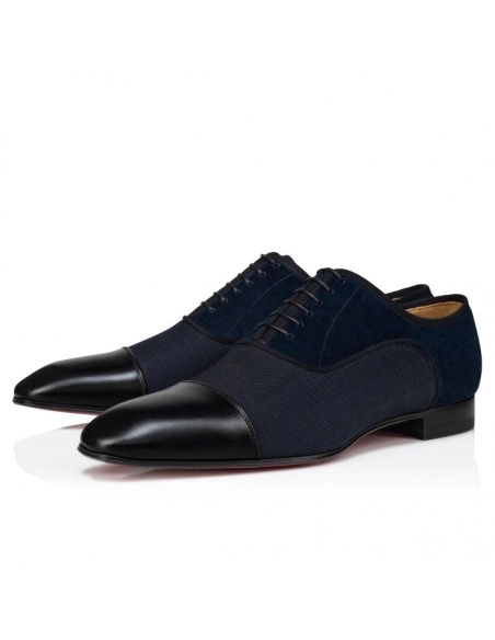 Cheap Christian Louboutin Greggo Oxfords Calf Leather Smart Fabric And Veau Velours Black, Discount CL Shoes
