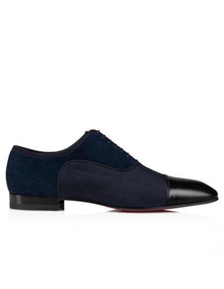 Cheap Christian Louboutin Greggo Oxfords Calf Leather Smart Fabric And Veau Velours Black, Discount CL Shoes