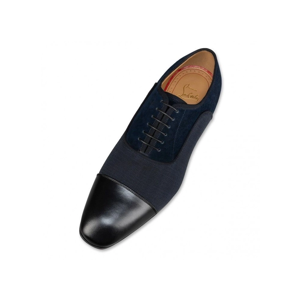 Cheap Christian Louboutin Greggo Oxfords Calf Leather Smart Fabric And Veau Velours Black, Discount CL Shoes
