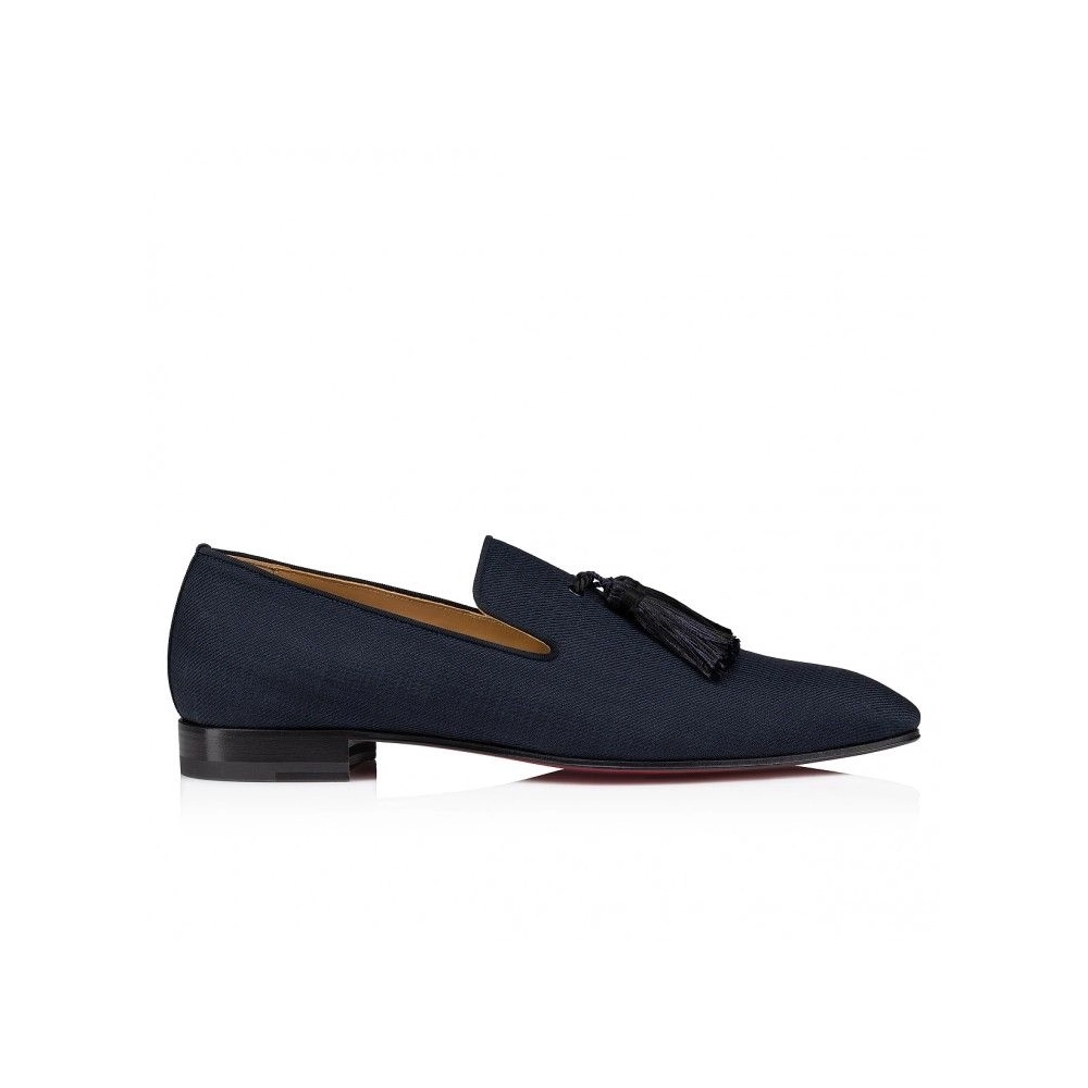 Replica Christian Louboutin Officialito Loafers Smart Fabric Marine, Fake CL Shoes
