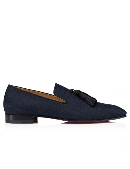 Replica Christian Louboutin Officialito Loafers Smart Fabric Marine, Fake CL Shoes