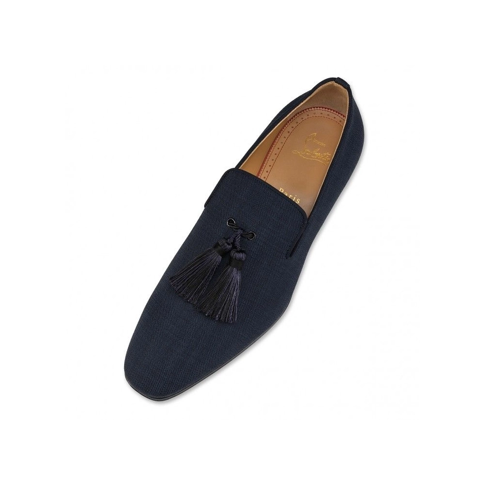 Replica Christian Louboutin Officialito Loafers Smart Fabric Marine, Fake CL Shoes