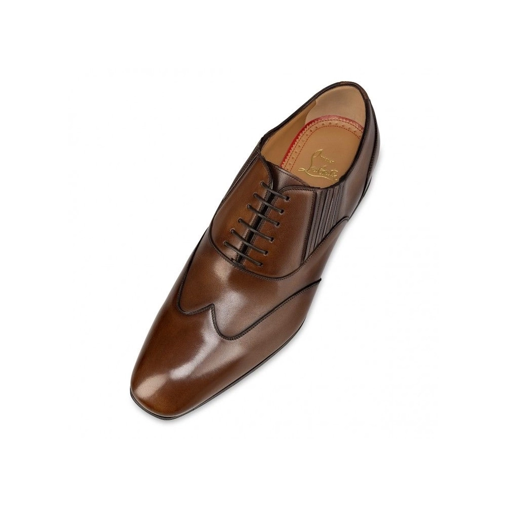 Cheap Christian Louboutin My Amor W Oxfords Patinated Calf Leather Havane for Sale, Discount CL Shoes