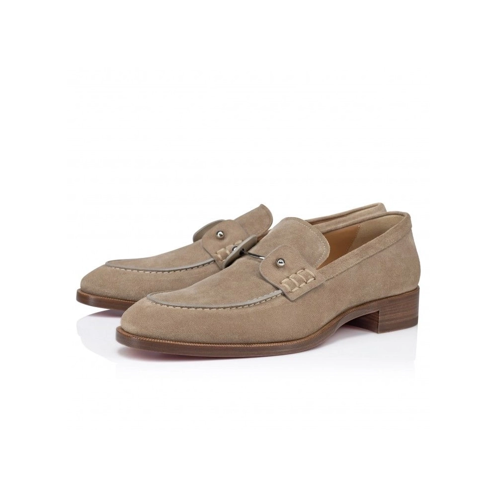 Replica Christian Louboutin Chambelimoc Loafers Calf Leather Saharienne, Fake Christian Louboutin Shoes