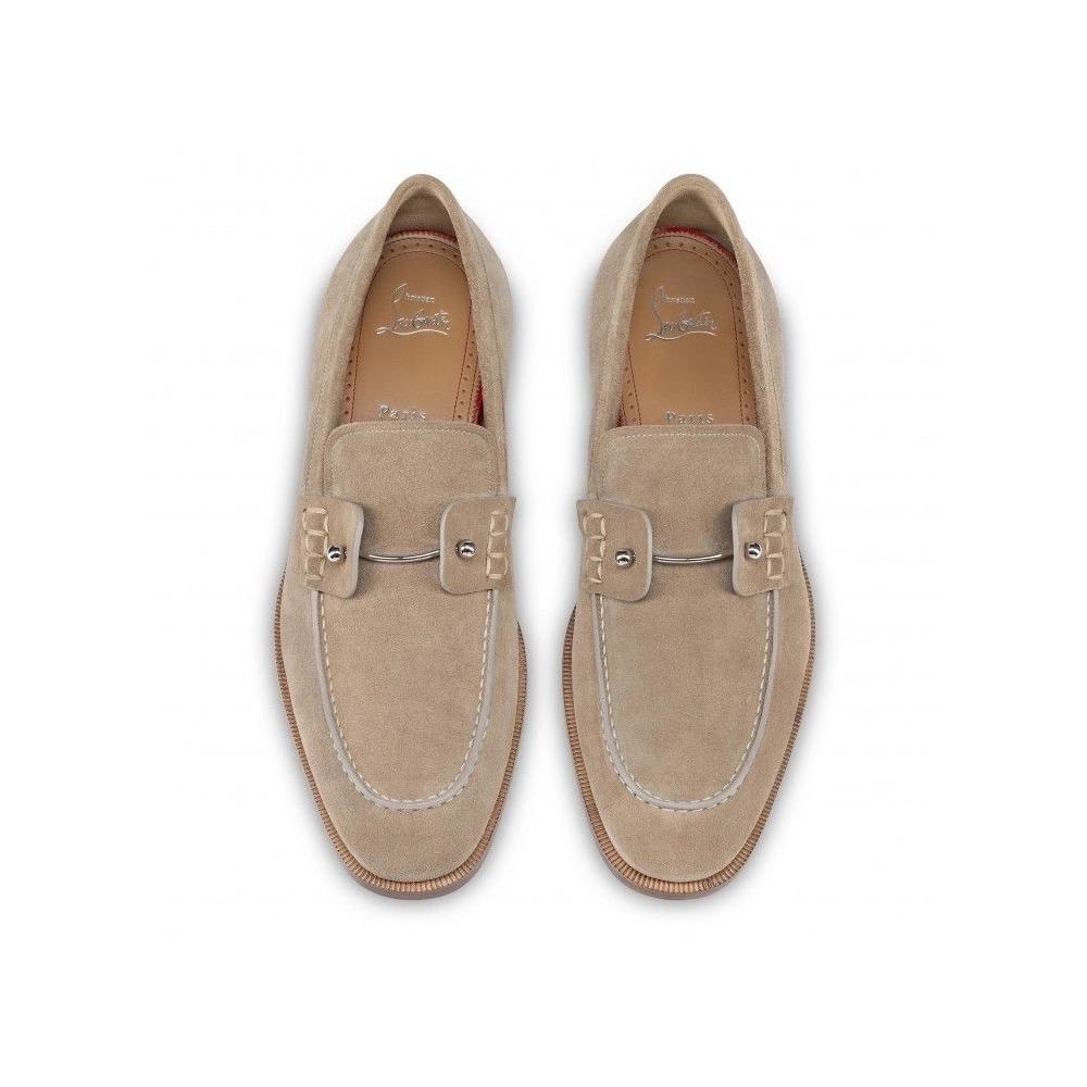 Replica Christian Louboutin Chambelimoc Loafers Calf Leather Saharienne, Fake Christian Louboutin Shoes