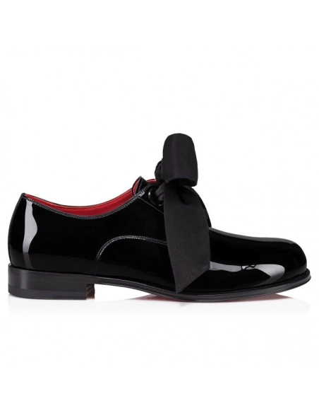 Fake Christian Louboutin Derloon Derbies Patent Calf Leather Black, Replica Christian Louboutin Shoes
