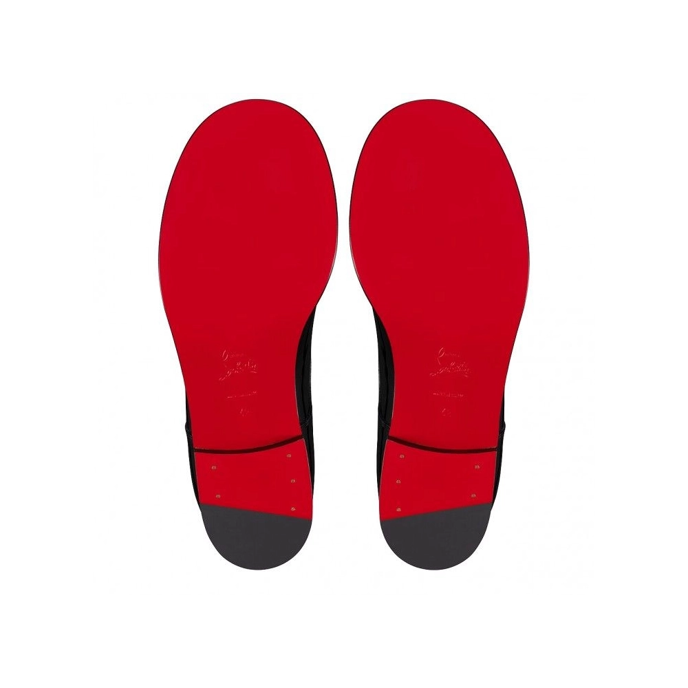 Fake Christian Louboutin Derloon Derbies Patent Calf Leather Black, Replica Christian Louboutin Shoes