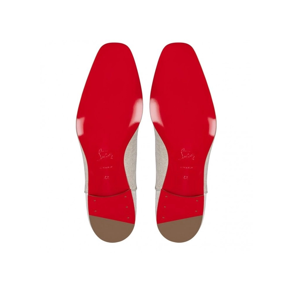 Cheap Christian Louboutin Greggo Oxfords Calf Leather Linen Country Albatre, Discount Christian Louboutin Shoes Outlet Online