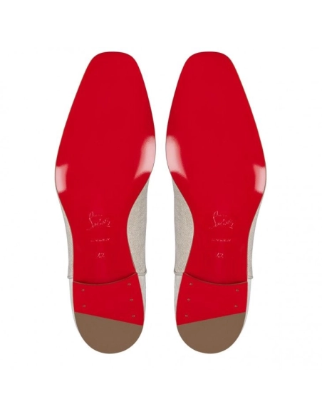 Cheap Christian Louboutin Greggo Oxfords Calf Leather Linen Country Albatre, Discount Christian Louboutin Shoes Outlet Online