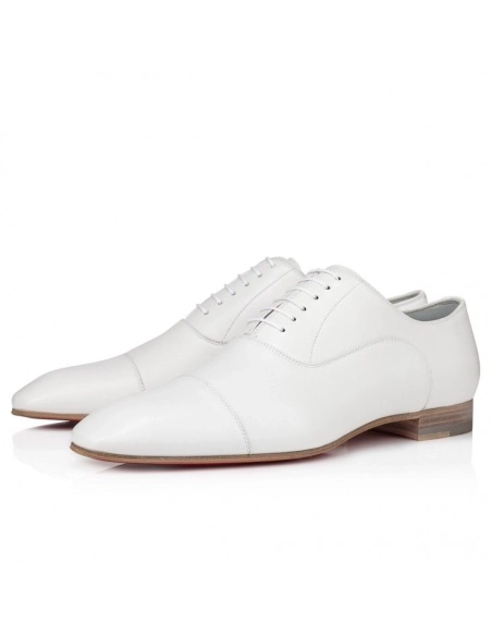 Fake Christian Louboutin Greggo Oxfords Nappa Leather White, Knockoff Christian Louboutin Shoes
