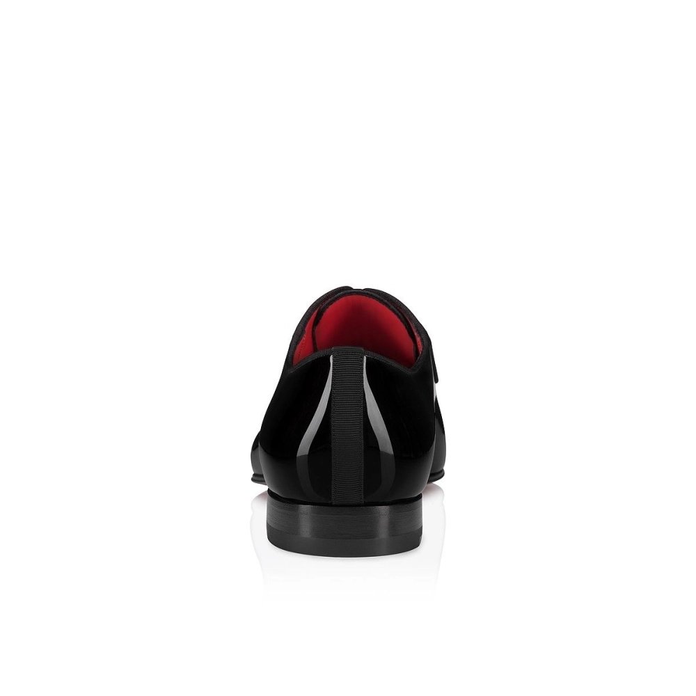 Knockoff Christian Louboutin Lafitte Oxfords Patent Calf Leather Black, Fake Christian Louboutin Shoes
