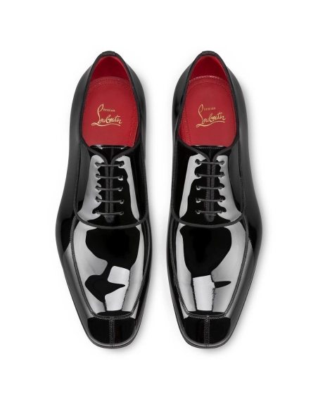 Knockoff Christian Louboutin Lafitte Oxfords Patent Calf Leather Black, Fake Christian Louboutin Shoes