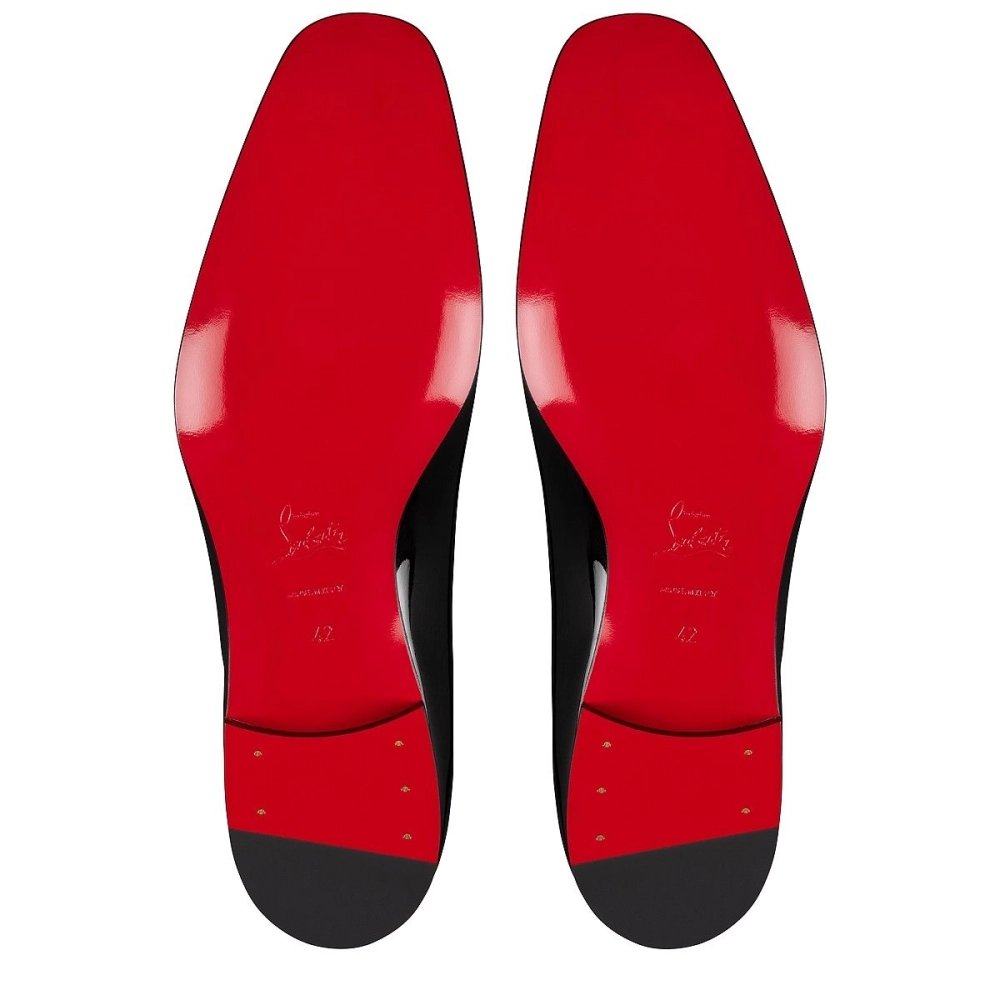 Knockoff Christian Louboutin Lafitte Oxfords Patent Calf Leather Black, Fake Christian Louboutin Shoes