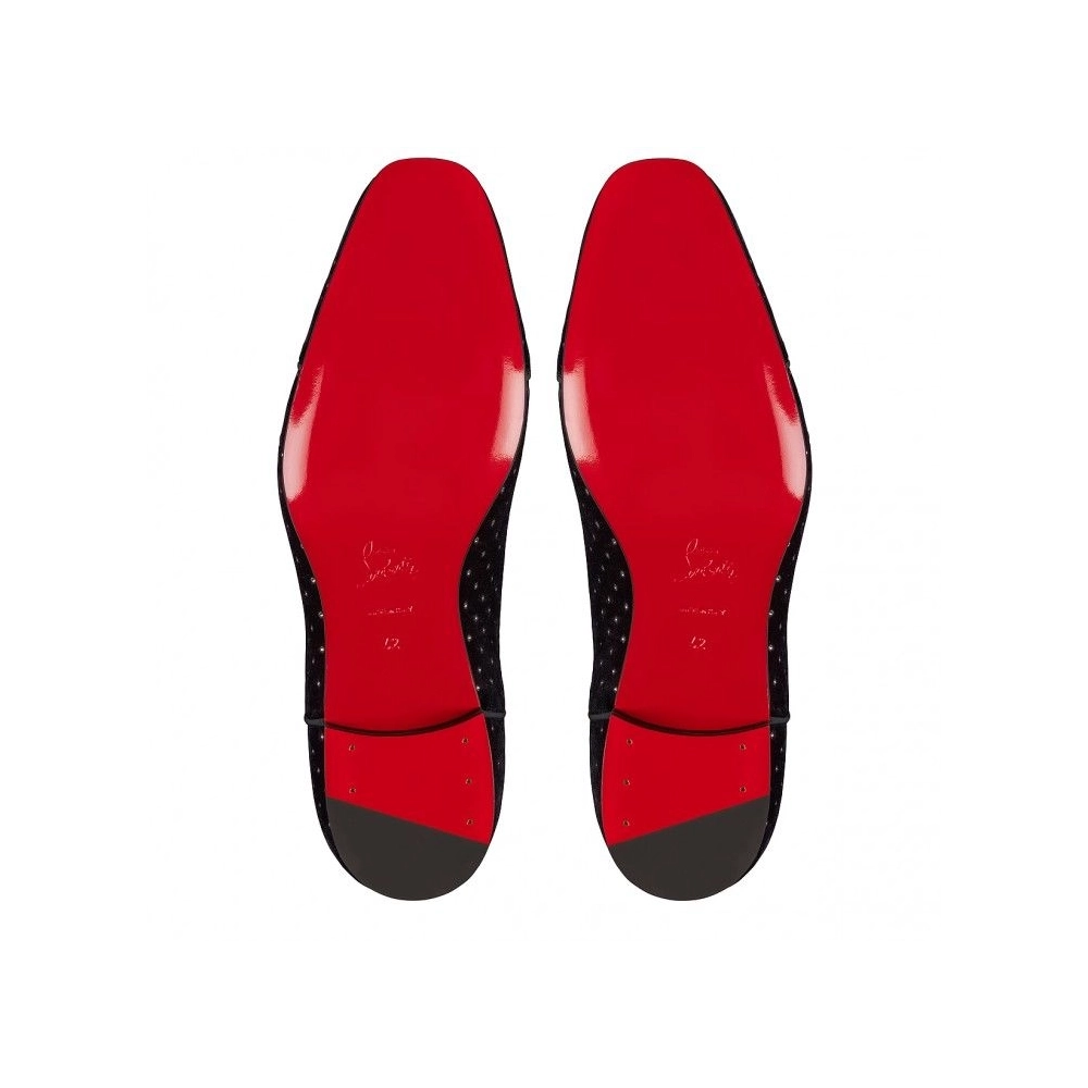 Replica Christian Louboutin Greggy Chick Plum Strass Oxfords Black, Knockoff Christian Louboutin Shoes