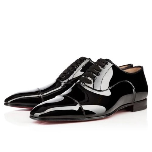 cheap Christian Louboutin Oxford Greggo Black Patent Leather sale
