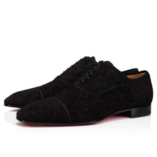 cheap Christian Louboutin Oxford Greggo Orlato Black Shoe sale